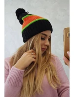 Dámska čiapka Kinga K297 black+orange+green neón