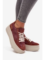 Semišové tenisky na pevnej platforme Zazoo N1270S3 Purple Semišové tenisky na pevnej platforme Zazoo N1270S3 Purple