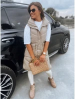 Dámska prešívaná vesta MARIEL béžová FashionStreet TY3015 Dámska prešívaná vesta MARIEL béžová FashionStreet TY3015