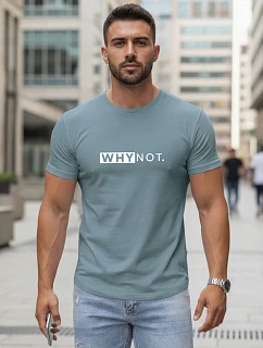 Pánske streetwearové tričko s klasickou potlačou petrol FashionStreet NX5122R