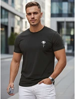 Pánske bavlnené tričko s potlačou, čierne, FashionStreet NX5126R Pánske bavlnené tričko s potlačou, čierne, FashionStreet NX5126R