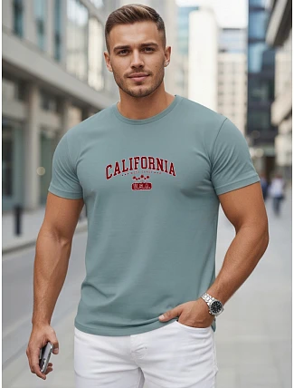 Pánske bavlnené tričko s potlačou „California petrol“ od FashionStreet NX5140R Pánske bavlnené tričko s potlačou „California petrol“ od FashionStreet NX5140R