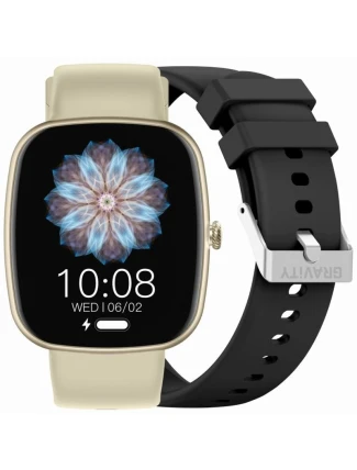 Dámske inteligentné hodinky GRAVITY GT18-7 béžový silikónový remienok + čierny remienok Dámske inteligentné hodinky GRAVITY GT18-7 béžový silikónový remienok + čierny remienok