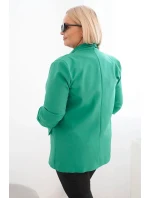 Dámske sako Plus Size bez zapínania s podšívkou XL/2XL zelené