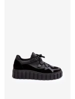 Dámska kožená športová obuv na platforme M01/1 Zazoo Black Dámska kožená športová obuv na platforme M01/1 Zazoo Black