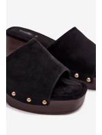 Dámské sandály na klíně s zlatými přezkami Černé Davessa