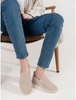 Originálne dámske hnedé mokasíny na plochom podpätku