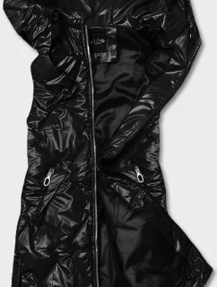 Čierna dámska vesta s kapucňou (6028)