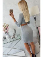 Súprava blúzky a sukne šedá