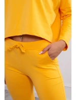 Súprava s oversize blúzkou horčicovej farby