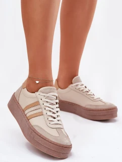 Dámske kožené tenisky Zazoo N1234 Beige