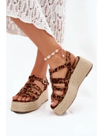 Sandały Damskie Z Paskami I Plecionką Panterka Pardauss