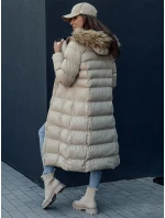 Dámsky zimný kabát LUXWARM béžový FashionStreet TY4376 Dámsky zimný kabát LUXWARM béžový FashionStreet TY4376