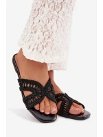 Dámské ploché černé pantofle Fariella