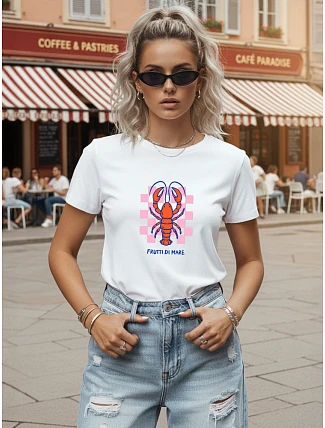 Dámske bavlnené tričko s potlačou, biele, FashionStreet NX8036RY Dámske bavlnené tričko s potlačou, biele, FashionStreet NX8036RY