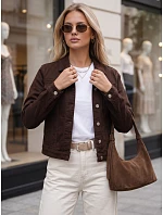 Dámska džínsová prechodná bunda, hnedá, FashionStreet TY5902 Dámska džínsová prechodná bunda, hnedá, FashionStreet TY5902