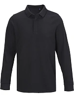 NEOBLU Owen LSL Men Pánske polo s dlhým rukávom z hrubého piqué 24.4396 deep black