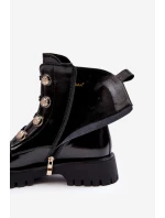 Damskie Ocieplane Botki Z Ozdobnymi Guzikami D&A MR870-51 Czarne