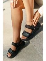 Sportowe Sandały Damskie Na Platformie Big Star RR274A077 Czarne