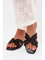 Dámské ploché černé pantofle Fariella