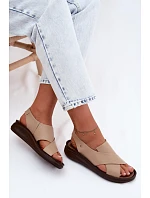 Zazoo 40392 Kožené dámské sandály Cappucino