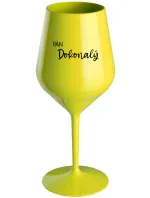 PÁN DOKONALÝ - žltý nerozbitný pohár na víno 470 ml