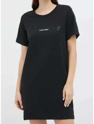 Dámska nočná košeľa QS6896E UB1 čierna - Calvin Klein Dámska nočná košeľa QS6896E UB1 čierna - Calvin Klein