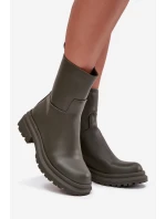 Dámske členkové topánky na platforme ML245 Khaki tmavozelená - Diamantique Dámske členkové topánky na platforme ML245 Khaki tmavozelená - Diamantique