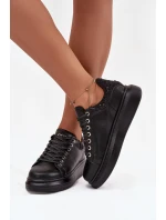 Sneakersy Damskie Z Naturalnej Skóry GOE OO2N4004 Czarne