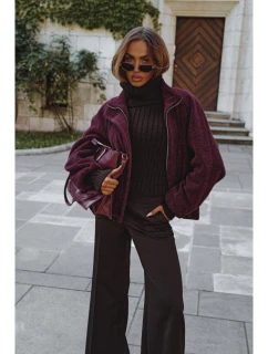 M885 Látkový kabát - bordová