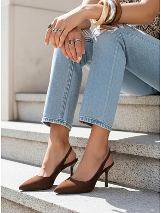 Dámske semišové sandále ZY1385 hnedé- FashionStreet