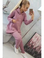 Súprava nohavíc Baggy tmavo ružová