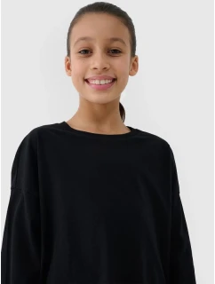 Dievčenský nadrozmerný hladký rukáv s dlhým rukávom 4F 4FJWSS25TLONF377-20S