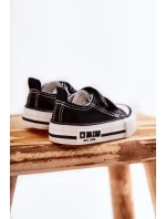 Dziecięce Materiałowe Trampki Na Rzep BIG STAR KK374074 Czarno-Białe