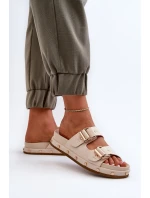 Dámske papuče na platforme Big Star Beige