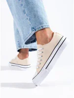 Módne hnedé dámske tenisky bez podpätku Módne hnedé dámske tenisky bez podpätku