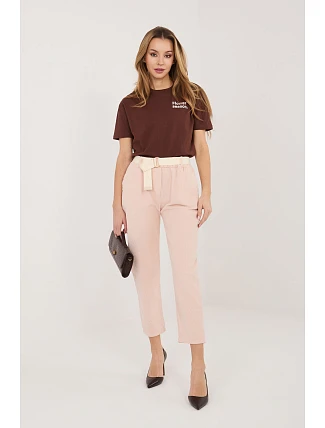 Šnúrové nohavice model 226479 Taliansko Moda Šnúrové nohavice model 226479 Taliansko Moda