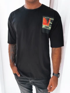 Pánske tričko s potlačou čierne FashionStreet RX5304
