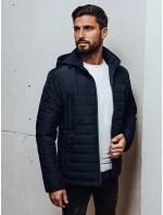 Pánska prechodná prešívaná bunda s kapucňou tmavomodrá FashionStreet TX5008 Pánska prechodná prešívaná bunda s kapucňou tmavomodrá FashionStreet TX5008