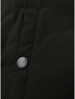 Dámska krátka vesta v army farbe so stojacím golierom a kapucňou J Style (5M3151-136)