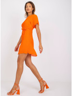 Oranžové šaty s okrúhlym výstrihom od Mathilde