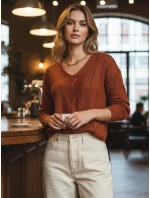 Dámsky sveter DARIA červený FashionStreet MY1721