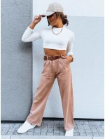 Dámske nohavice so širokými nohavicami EMERALD camel FashionStreet UY1692