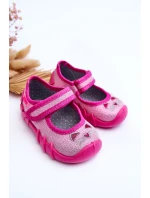 Papcie Baleriny Błyszczące Kotki Befado 109P235 Różowe