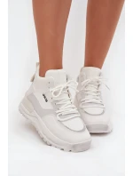 Buty Sportowe Damskie Na Platformie Big Star SS274510 Białe