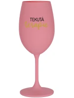 TEKUTÁ TERAPIE - růžová sklenice na víno 350 ml