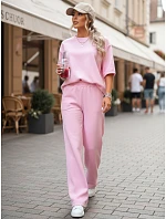 Dámske tepláky s krátkym rukávom ružové FashionStreet AY1168