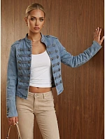 Dámska džínsová bunda Napoleonka, modrá, FashionStreet TY6045 Dámska džínsová bunda Napoleonka, modrá, FashionStreet TY6045