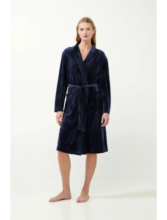 Vamp - Jednofarebný zamatový župan 21163 - Vamp