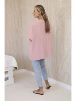 Nadrozmerná blúzka s príveskom tmavoružovej farby Nadrozmerná blúzka s príveskom tmavoružovej farby